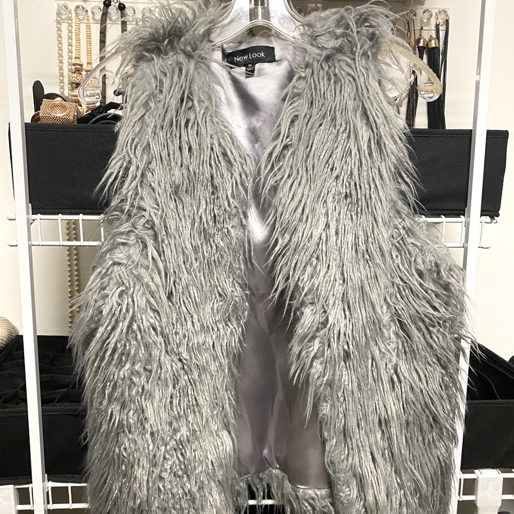 Silver/Grey Faux Fur Chic Vest